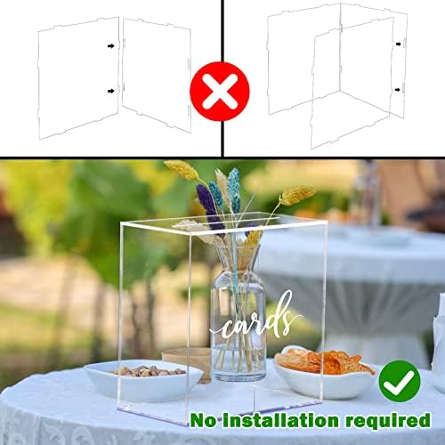 Hooqict Clear Acrylic Wedding Card Box with Slot Large Blank Gift Card Boxes for Reception, Party, Wishing Well, Money Box Holder, Graduation Decorations, Baby Shower - Image 6