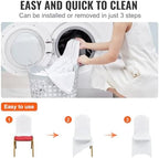 VEVOR 30 Pcs Flat-Front Chair Covers Polyester Spandex Chair Cover Stretch Slipcovers, Wedding, Holiday, Banquet, Party, Celebration, Dining,White - Image 4