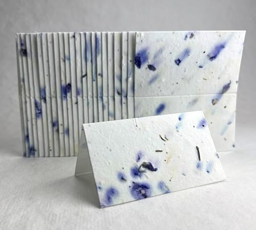 Of The Earth Handmade Paper - Wildflower Seed Paper Folding Table Card - Place/Name/Gift - 3.5" x 4" - Set of 96 (04s Purple Petal) - Image 3