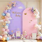 Pink Purple Arch Backdrop Cover Set of 2 Spandex Arch Covers 7.2 and 6ft Wedding Birthday Party Arch Covers Stretchy Backdrop Bridal Baby Shower Pink Lavender Arch Stand Cover by HBBMAGIC