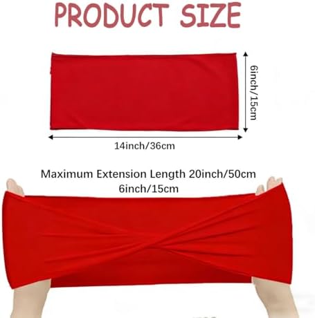 Red Chair Sashes Bows100 Pcs Red Chair Sashes Elastic Chair Cover Bands Ties Without Buckle for Wedding Birthday Party Ceremoney Events Decoration - Image 2