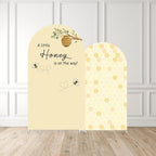 Honey Bee Arch Backdrop Cover Set of 2 BeeTheme Baby Shower Spandex Arch Covers for Gender Reveal Baptism Birthday Party Decoration (Yellow,6FT & 5FT) - Image 2