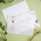 Goefun 5x7 Blank Invitations Kit - 100 Pack White Postcards & 100 Pack Envelopes & 120 Sheets 115GSM Floral Vellum Jackets for Wedding, Graduation, DIY, Thank You & Baby Shower by Goefun