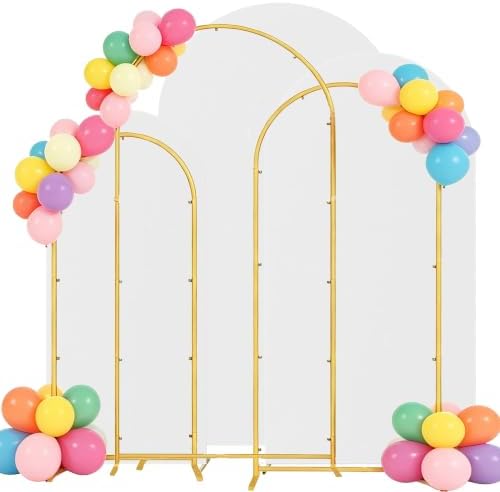 HAINARverS Set of 3 Arch Backdrop Stands with Covers, White, 6/6.6/7.2FT by HAINARverS
