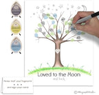 Baby Boy Loved to the Moon and Back Fingerprint Tree, 8.5x11 Inch - Image 5