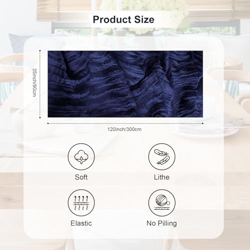 6 Pack Navy Blue Cheesecloth Table Runner 35x120 Inch 10Ft Rustic Gauze Cheese Cloth Table Runner Sheer Cheesecloth Table Runners for Wedding Party Bridal Shower Decoration - Image 4