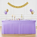 6ft Lavender Spandex Table Cloths for Rectangle Tables Wrinkle Free Light Purple Tablecloth Rectangle Stretch Fitted Lilac Table Cover with Skirt for Birthday Party Wedding Banquet Baby Shower Buffet by Suppromo