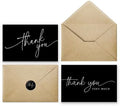 Thank You Cards with Envelopes - Bulk Pack of 100 Black Thank You Card by PaperPlayDesign