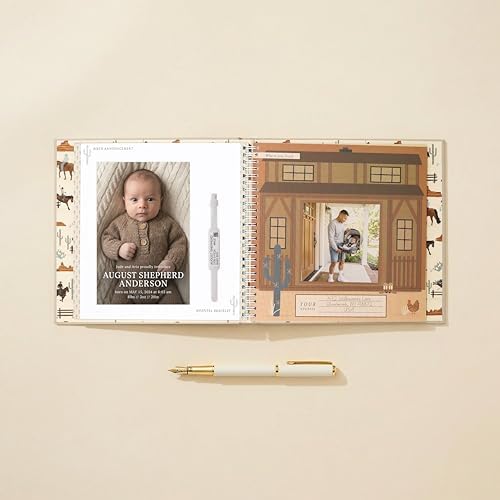 Lucy Darling My First Rodeo Baby Memory Book – First Year Journal, 5-Year Milestone Scrapbook & Photo Album – Keepsake for Baby Boy or Girl – Ideal Gift - Image 5