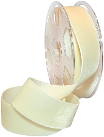 Morex Ribbon 01240/10-564 Nylvalour Swiss Velvet Nylon Ribbon, 1 1/2-Inch by 11-Yard, Cream, 1.5"" x 11 yd by MorexRibbon