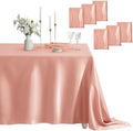 6 Pack Satin Table Cover Rectangle, Rose Gold, 60 x 120 Inches by Counfeisly