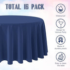 32 Pack Navy Blue Plastic Tablecloth for Round Tables, Premium Decorative Navy Blue Disposable Table Cloths for Parties, Navy Round Party Table Cover for Birthday Wedding Banquet Event, 84 Inch - Image 3