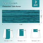 8 Pack Teal Green Cheesecloth Table Runner 120 Inch Boho Wedding Decor - Image 2