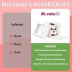 Moretoes 12 Pcs 3 Sizes 12x12x12 10x10x10 8x8x8 Inches Tall Cake Boxes - Image 4