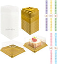 BenRan 100 Set 3.5 Inch Moon Cake Box Clear Mini Cake Cupcake Pans with Lid by BenRanMooncakeBox