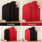 Arch Backdrop Cover Set of 3 Wedding Arch Covers Stretchy Backdrop Red Black Arch Cover 4FT 5FT 6FT Arch Stand Cover Spandex Birthday Party Ceremony Bridal Shower Banquet Decoration - Image 3