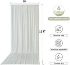 30ftx15ft Ivory Backdrop Curtains for Parties, Wrinkle Free Polyester Ivory Photo Backdrop Drapes 6 Panels 15 ft Long Back Drop Cloth for Wedding Birthday Photography Background Party - Image 6