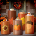 HunnmingRe 5 Pcs Fall Thanksgiving Cylinder Pedestal Stand Covers for Party by HunnmingRe