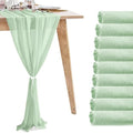 10 Pack 10ft Sage Green Chiffon Table Runners Wedding Table Runner Sheer Romantic Tulle Table Runner for Christmas Wedding Bridal Tea Party Baby Shower Birthday Party Table Decorations(120 x 12 in) by VZZNN