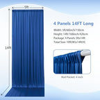 20×14 ft Royal Blue Wrinkle Free Backdrop Curtain, Soft Silky Polyester Wedding Drapes 4 Panels 14ft Height Photo Backdrop Curtains for Parties Birthday Baby Shower Photography Background Cloth - Image 4