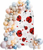 Country Ladybug Arch Backdrop Cover 6.6 FT, Love Farmhouse Classic Retro Texture Wedding Arch Cover Stretchy Backdrop Stands Covers for Birthday Party Ceremony Banquet Decor - Image 2