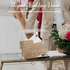 Novabright 10" Wedding Acrylic Card Box, Clear, Classic Style - Image 6