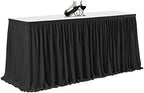 Table Skirt for Teacher Desk Classroom Baby Shower Halloween, Black, 12ft - Image 6