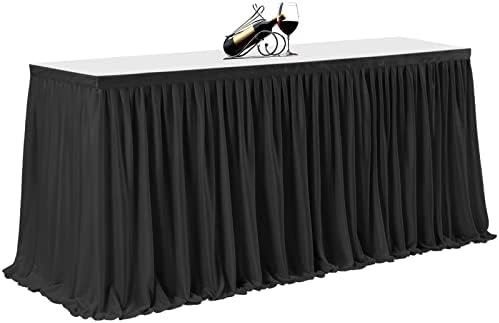 Table Skirt for Teacher Desk Classroom Baby Shower Halloween, Black, 12ft - Image 6