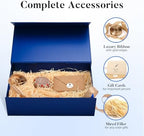 LIFELUM Blue Magnetic Gift Box for Groomsmen Presents, 14"x8.5"x4.5" - Image 2