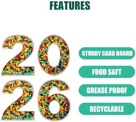 12.2inch Fillable Cardboard Number Serving Tray Cut Out Charcuterie Sweet Food Decorative Paper Mache Box (2026) - Image 4