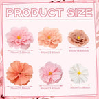 6 Pcs Pink Giant Paper Flower 28'' 24'' Large Tissue Paper Flower for Wall Pink Floral Decorations Large Hanging Tissue Pom Poms for Wall Wedding Bridal Baby Shower Tea Party Nursery - Image 4
