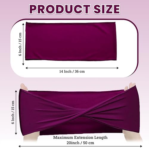 MDS Pack of 200 Spandex Chair Sashes Without Slider Buckles – Eggplant - Image 2