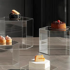 6 Pcs Buffet Risers, Dessert Stands, Acrylic Boxes for Display, Hexagonal Jewelry Showcase, Riser Display Cases Acrylic Display Base, Clear - Image 5