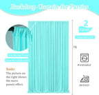 10 x 7 Feet Blue-Green Backdrop Curtain for Partie, Background Curtains for Photoshoot, Birthday, Wedding, Halloween, Thanksgiving, Christmas Day, New Year Party Decorations 5Ft x 7Ft, 2 Panels - Image 2