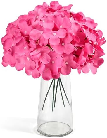 Auihiay 64Pcs Hydrangea Artificial Flowers, Rose Red Artificial Flowers - Image 2