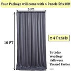 20ft x 10ft Wrinkle Free Charcoal Backdrop Curtain for Parties, 4 Panels 5x10ft Silky Polyester Photo Backdrop Drapes for Wedding Birthday Party Photography Background Backdrop Stand - Image 6