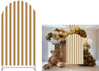 FiVan Arch Covers Brown Stripes Stretchy Backdrop for Birthday Baby Shower Party Decoration 4x7ft Baptism Background Props by FiVan