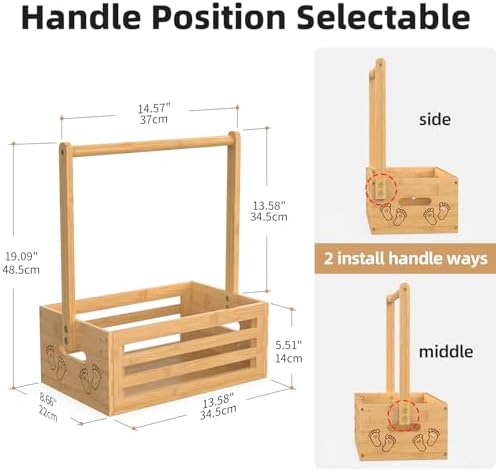 BAMBOOHOMIE Baby Shower Crate Closet, Baby Baskets with Hangers Handle, Baby Crate Box for Baby Shower, Welcome Gift Basket for Newborn Baby, Pregnancy Gift for New Parents (Natural, Small Size) - Image 4