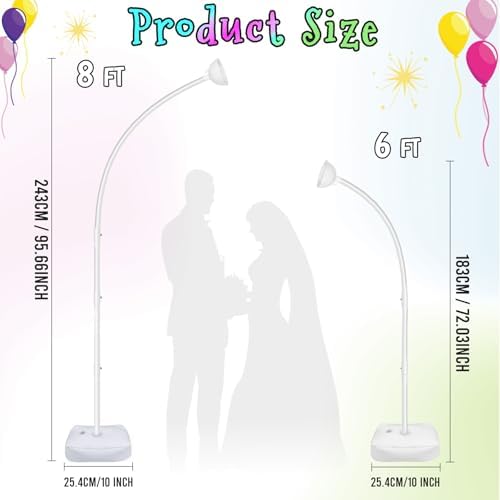 AerWo Lighted Balloon Arch Kit, Half Curved Balloon Arch Stand with Base - Image 2