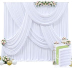 30ft x 15ft White Wrinkle Free Backdrop Curtains for Wedding Party Backdrops Curtain Drapes Fabric Decorations Photo Back Drop Cloth for Baby Shower Photography Stage Reception by Tao-GePartyDecorations