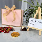 TKSBAG 100 Pack Pink and Gold Gift Bags with Bow Handles, 6.4×3.1×5.1 In Small Thank You Bags Bulk for Birthday, Weddings, Baby Shower, Party Favors, Mother's Day - Image 6