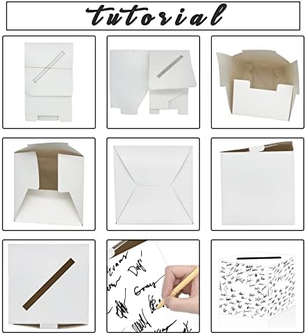SietDESEO 10 Pcs White Card Box with Slot Money Gift Card Box Holder for Party Wedding Reception Birthday Graduation Bridal Shower Baby Shower Diaper Raffle Box - Image 5