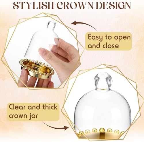 Baderke 48 Pack 4" Gold Crown Candy Jars with Dome for Party Favors - Image 3