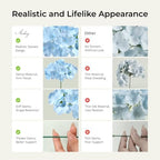 Auihiay 64Pcs Blue Hydrangea Artificial Flowers, Silk Hydrangeas Decor - Image 5