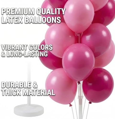 HIINS 2 Set Pink Balloon Tower Stand,5FT with Water Fillable Base for Party - Image 5