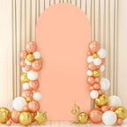 Spandex Arch Backdrop Cover Peach Wedding Arch Cover 7.2 FT Fitted Arched Covers Stretchy Backdrop Chiara Arched Stand Covers Round Top Chiara Frame Backdrops for Birthday Party Decoration by PATYDEST