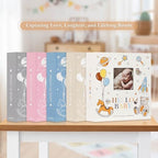 Lanpn Baby Photo Album 4x6 600 Pockets, Linen Cover Photo Book Newborn Bebe Album Memory Book with Front Window Holds 600 Horizontal and Vertical Pictures Gift for Boy Girl Baby Shower Blue - Image 6