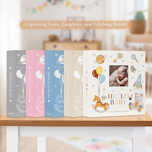 Lanpn Baby Photo Album 4x6 600 Pockets, Linen Cover Photo Book Newborn Bebe Album Memory Book with Front Window Holds 600 Horizontal and Vertical Pictures Gift for Boy Girl Baby Shower Blue - Image 6