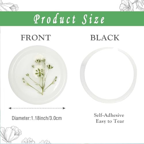 100 Pcs Baby's Breath Adhesive Wax Seal Stickers White Dry Floral Backing Envelope Seals Perfect for Wedding Invitations,Bridal Shower Party - Image 2