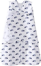 HALO 100% Cotton Sleepsack Swaddle, 3-Way Adjustable Wearable Blanket, TOG 1.5, Navy Hedgehog, Newborn, 0-3 Months by HALO